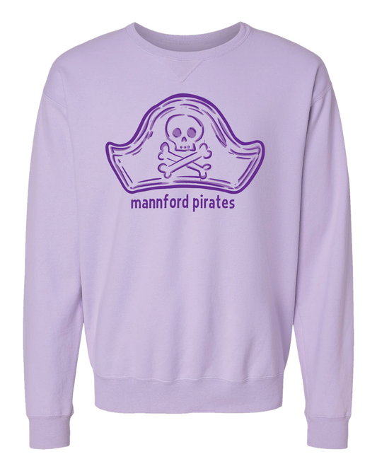 Mannford Pirates Hat Youth and Adult Comfort Sweatshirts