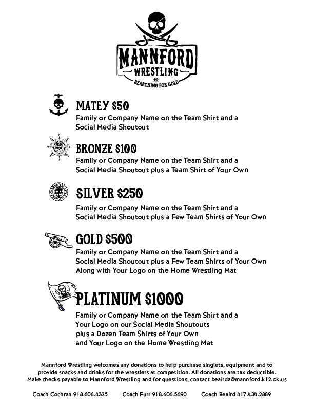 DONATION TO MANNFORD WRESTLING
