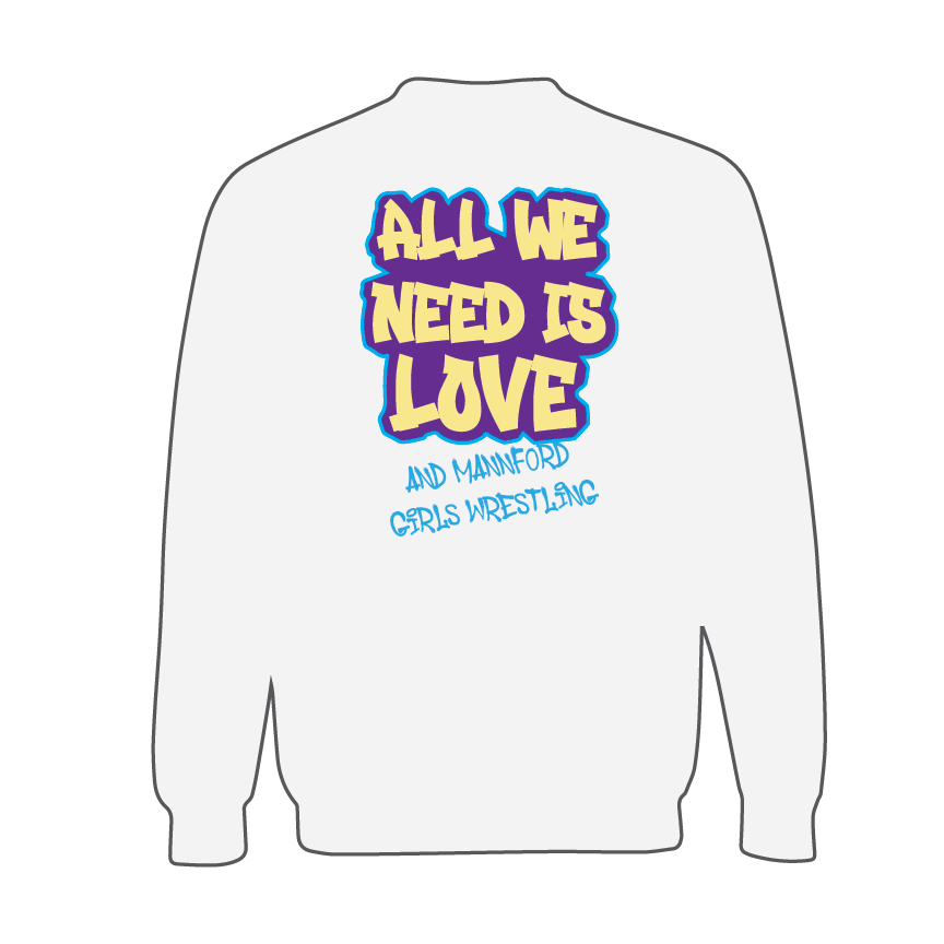 Mannford Girls Wrestling Graffiti Adult Crews and Hoodies