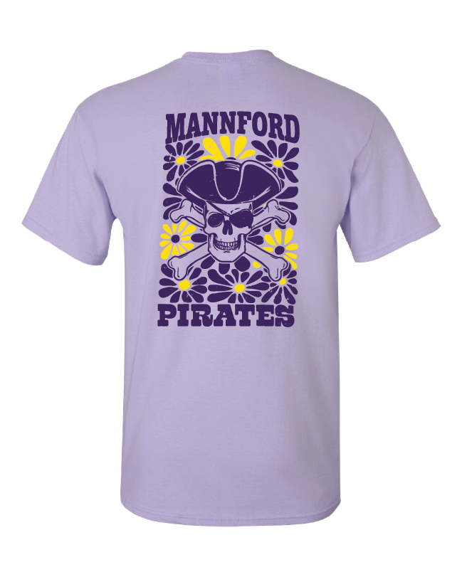 Mannford Pirates Floral Adult TShirts