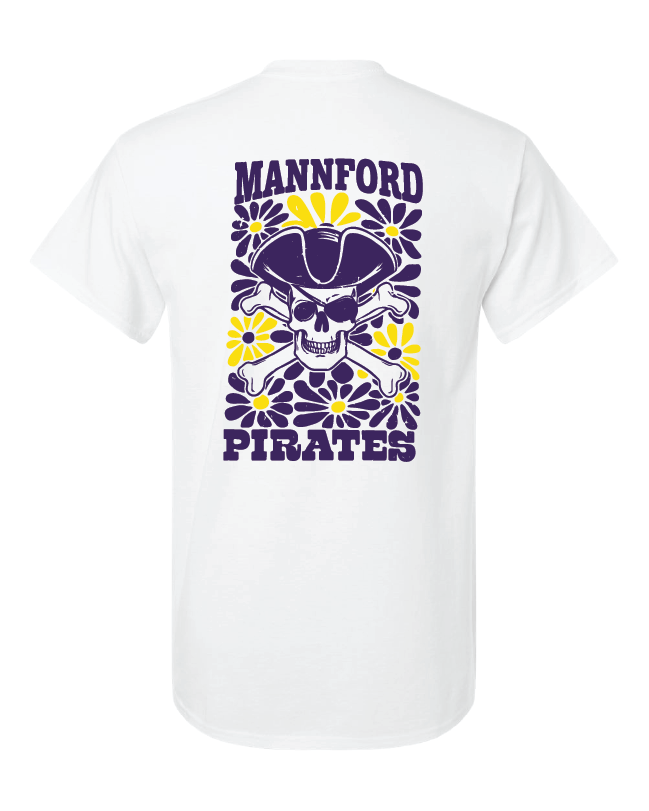 Mannford Pirates Floral Adult TShirts
