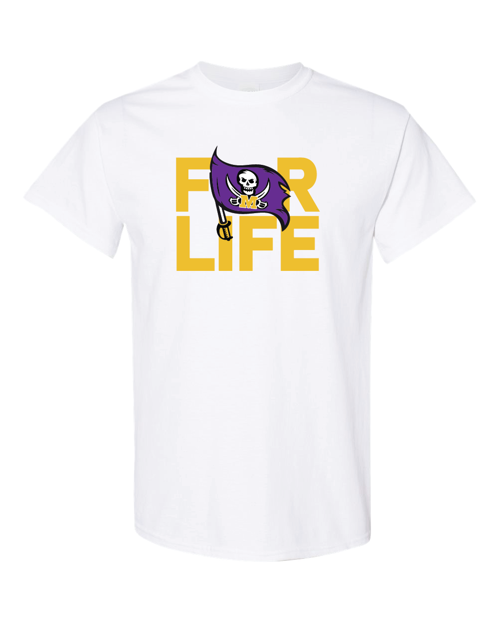 Mannford Pirate For Life Flag Adult TShirts