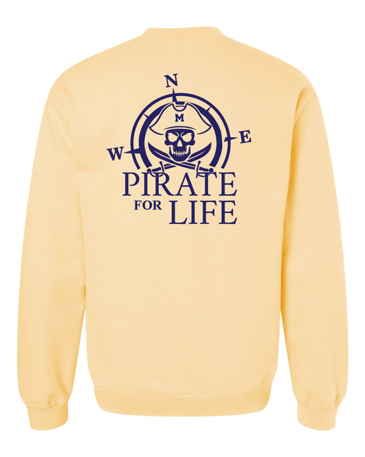 Mannford OK Pirate For Life Compass Adult Crews and Hoodies