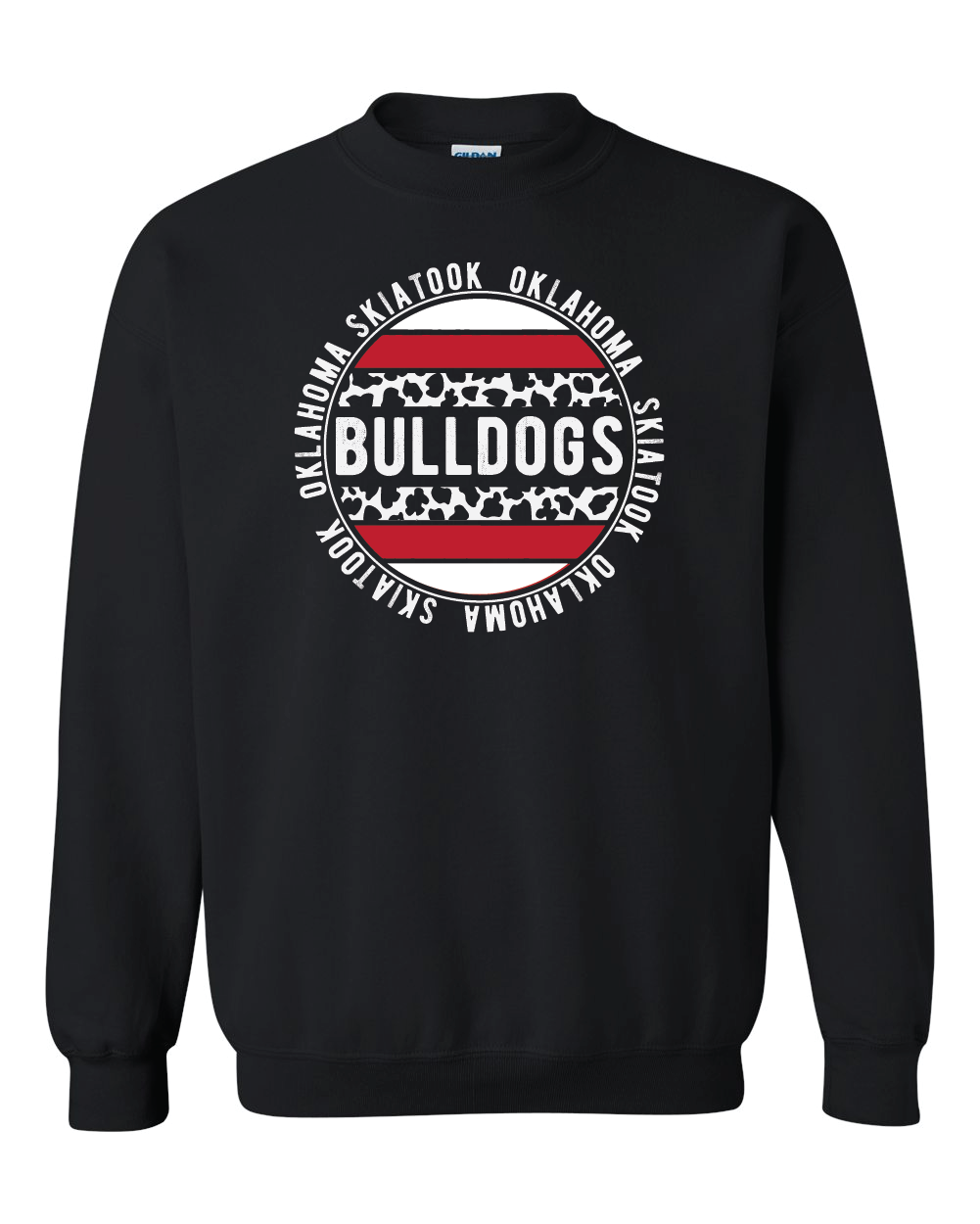 Skiatook Bulldogs Spirit Tee with Cow Print Crews & Hoodies
