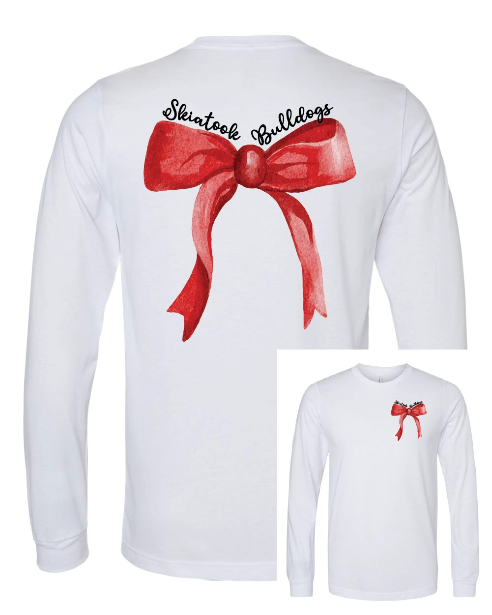 Skiatook Bulldogs Cheer Red Bow Tees