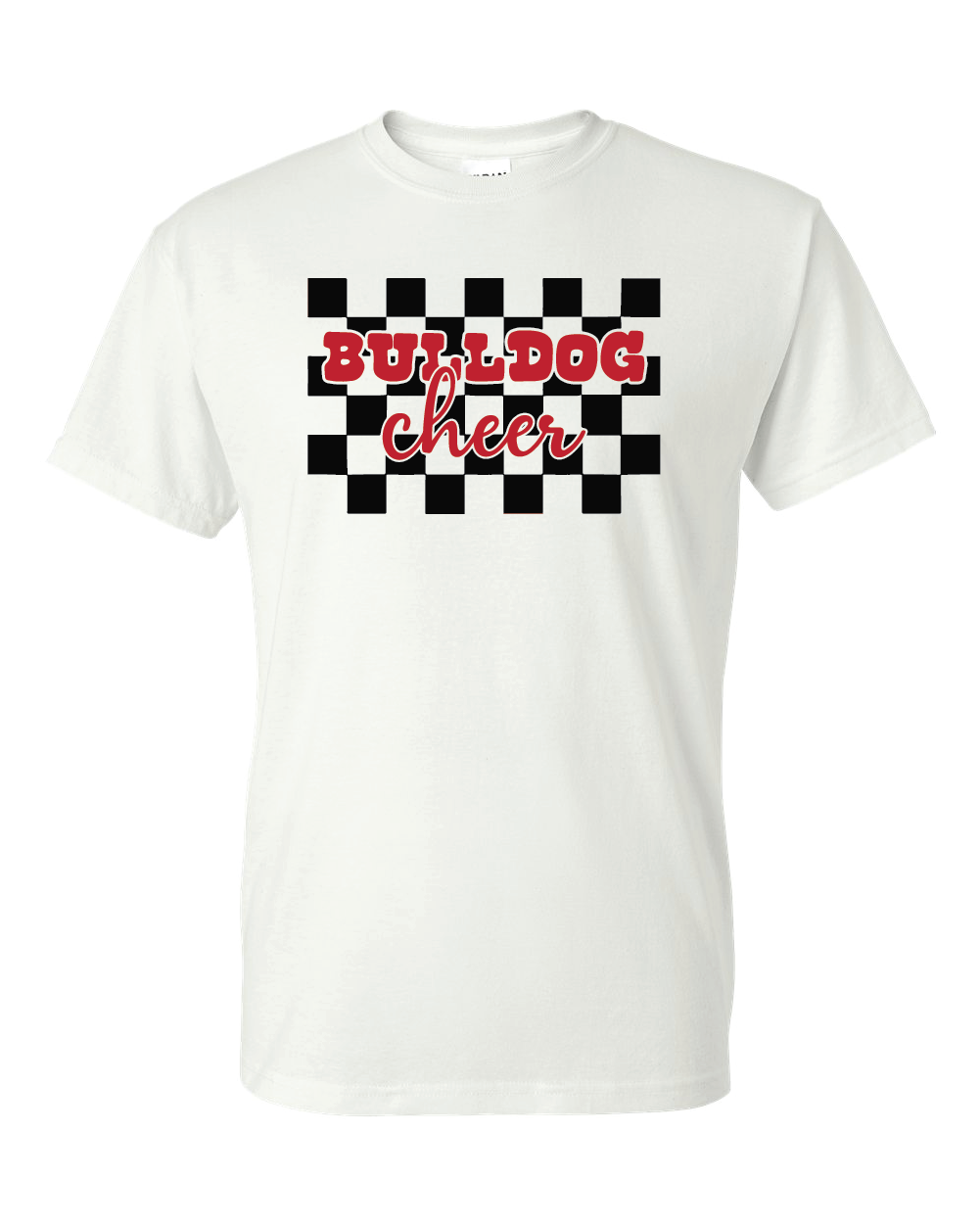 Bulldogs Cheer Checkerboard Tees