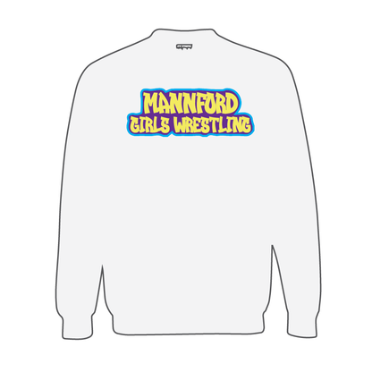 Mannford Girls Wrestling Graffiti Adult Crews and Hoodies