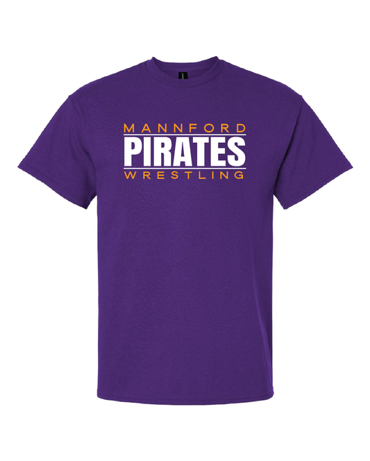Mannford Wrestling Purple Adult TShirts